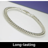 TGK-1-BA: Pure Titanium & Germanium Curb Chain Bracelet (Rhodium plated) 18cm-21cm (7.0"-8.2")