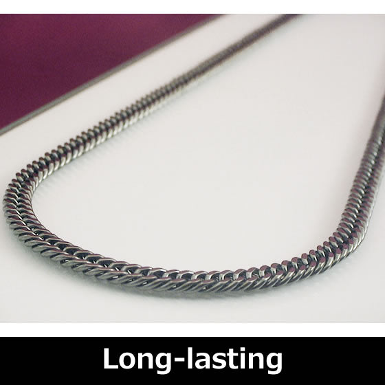 TGK-1-NB-O: Pure Titanium & Germanium Curb Chain Necklace Long 65cm/70cm (25.5"/27.5")