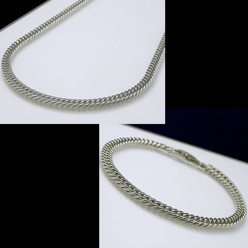 TIT-3-SET: Pure Titanium Curb Chain (5mm wide) Necklace & Bracelet Set